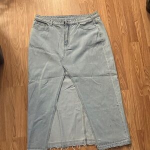 SHEIN Light Blue Denim Maxi Skirt